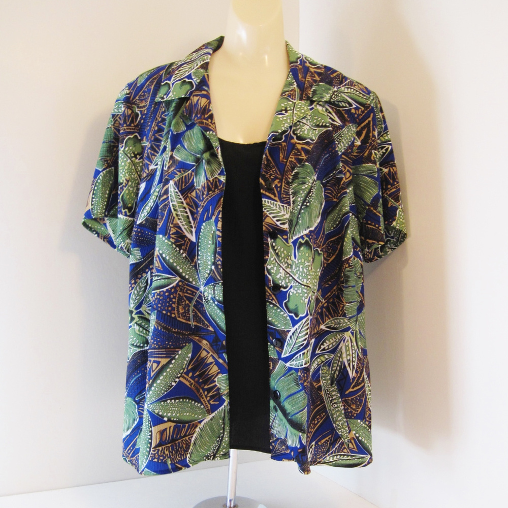 Notations Woman-Blouse Over Sewn In Tank Top-Leaf